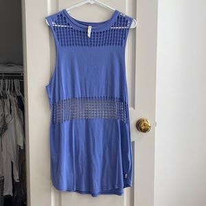 RVCA x Revolve blue mesh cover up